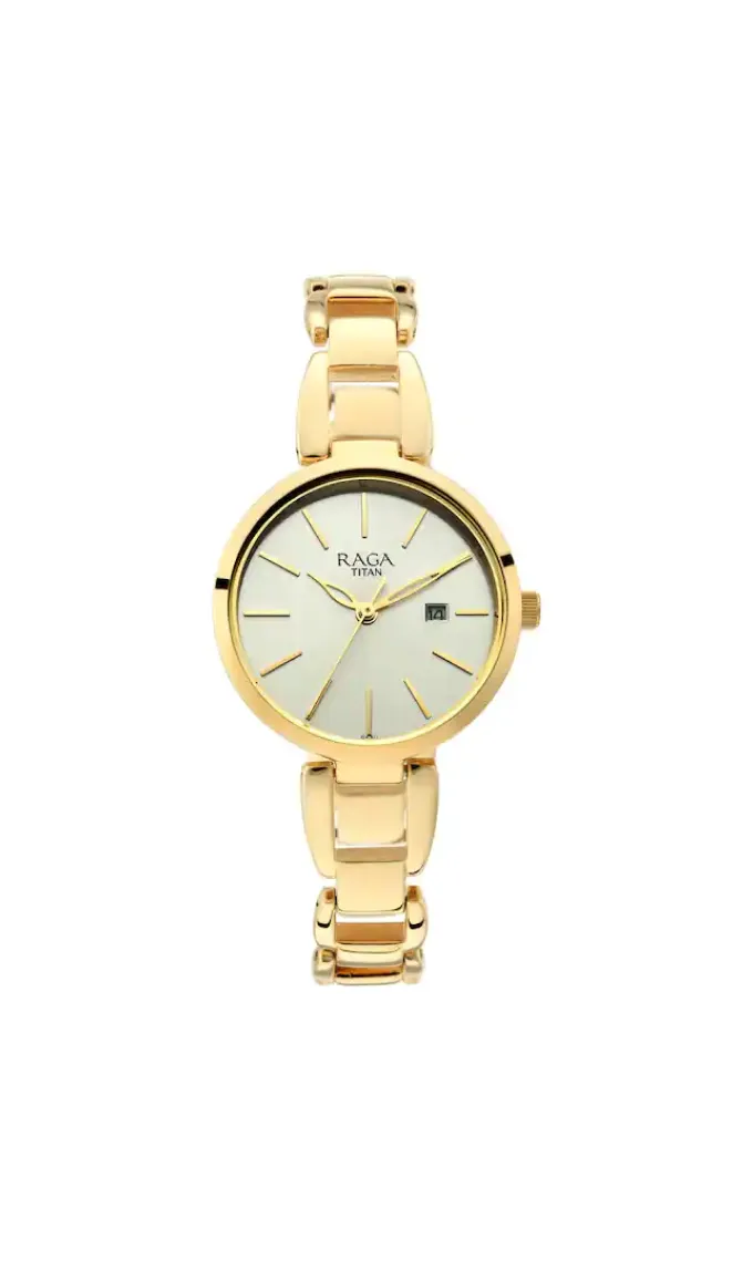 Titan Raga Viva Golden Dial Analog Watch - Model 2642YM01Buy Titan Raga Viva Golden Dial Analog Watch - Model 2642YM01